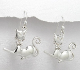 sterling silver cat earrings style A7062515