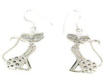 sterling silver cat earrings style A7063842