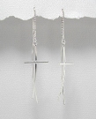 sterling silver cross threader earrings A706785