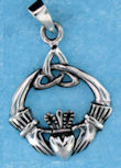Sterling silver Claddagh pendant style A767-76