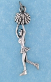 sterling silver cheerleader pendant ABC513