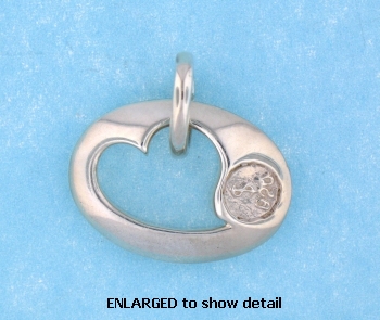 model ABC515 heart pendant enlarged view