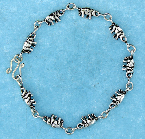 sterling silver elephant bracelet ABCA0006
