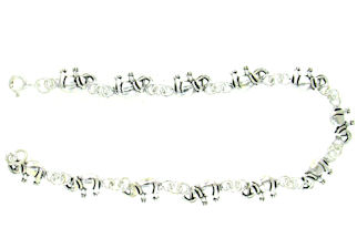 sterling silver elephant bracelet ABE706-3536