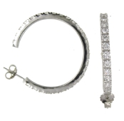sterling silver cz hoop earrings style ACHP0034