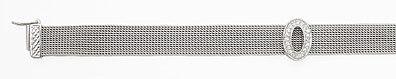 Stainless steel mesh CZ oval bracelet ACZ085