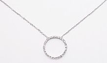 sterling silver Cubic Zirconia necklace ACZ122