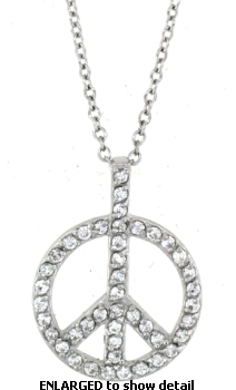 ACZ305 CZ peace sign necklace