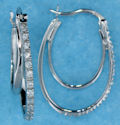 sterling silver cz hoop earrings style ACZE599