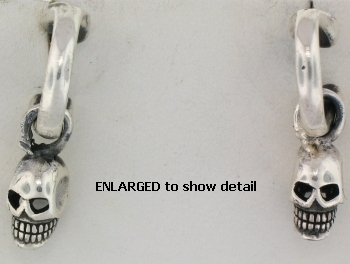 model AGE768075 skull earrings enlarged view