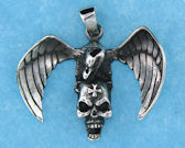 sterling silver skull pendant AGP768108