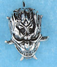 sterling silver skull pendant AGP768112