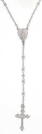 sterling silver cross rosary necklace