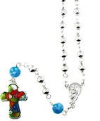 sterling silver millefiori rosary AMP1261