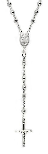 sterling silver cross rosary necklace