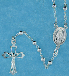 sterling silver cross rosary necklace AN101