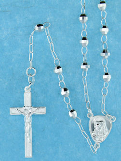 sterling silver cross rosary necklace ANK5MMDC58
