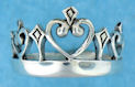 sterling silver heart crown ring style ARPFH0022
