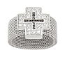 stainless steel mesh cz cross ring ARW411