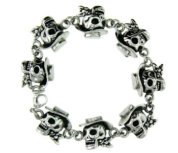 stainless steel skull bracelet BCJ2007
