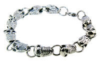 stainless steel skull bracelet BRJ0007