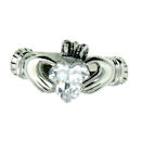 Stainless steel birthstone claddagh ring