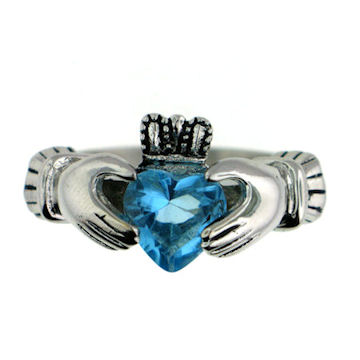 CLR1003-December stainless steel claddagh ring