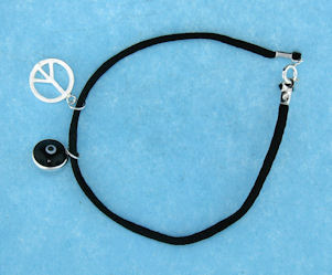 Evil Eye Cord Bracelet EEB12348BLACKP