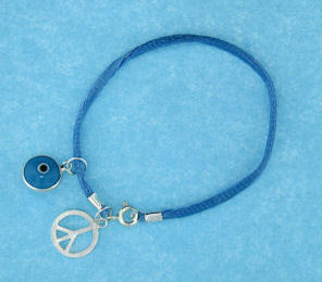 Evil Eye Cord Bracelet EEB12348BLUEP