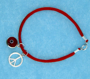 Evil Eye Cord Bracelet EEB12348REDP