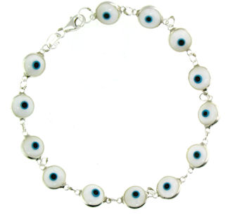 Evil Eye Bracelet EEB707 White