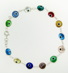 Evil Eye Bracelet EEB712 Translucent Mixed Colors