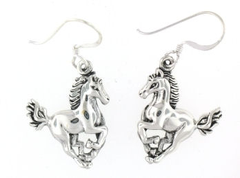 sterling silver horse earrings ENLARGED