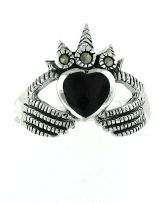 MARR2154 sterling silver claddagh ring