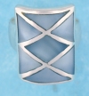 sterling silver MOP ring MOPR0001-BLUE