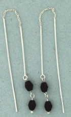 sterling silver threader earring T011 Black