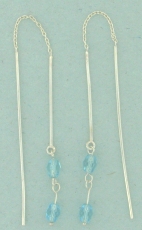 sterling silver threader earring T011 Aqua