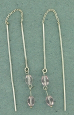 sterling silver threader earring T011 Pink