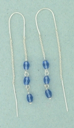 sterling silver threader earring T012 Blue