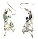 sterling silver cat earrings style WCE0488