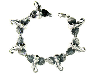 sterling silver elephant bracelet WEBR25