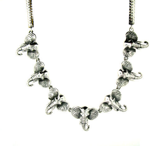 sterling silver elephant necklace WENK17